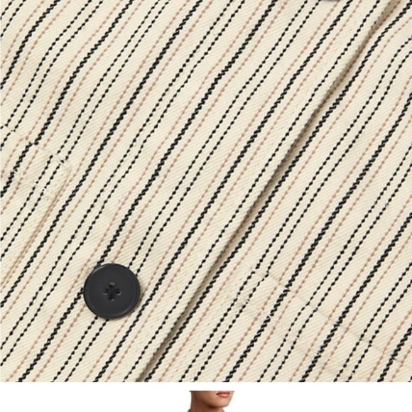 Rebecca Taylor Beige Stripe Denim Stretch Cotton Jacket Blazer Size XS - Picture 16 of 16